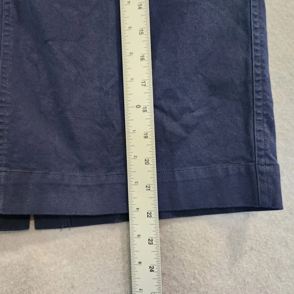 Lauren Ralph Lauren Navy‎ Blue Pencil Skirt 14 Cotton Front Pockets Knee Length